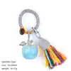 Chaveiro de maçã de cristal natural 20mm transfronteiriço pingente trançado Véspera de Natal decoração de bolsa de maçã de ágata