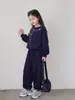 Conjunto Deportivo para Niña Primavera y Otoño 2026 Nuevo Elegante Ropa Infantil Niña Pequeña Estilo Coreano Conjunto con Sudadera Infantil Set de Dos Piezas