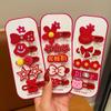 Horquilla infantil de Año Nuevo Pinza para flequillo de bebé de Año Nuevo pinza para pelo suelto tocado rojo para niña pequeña festivo de dibujos animados pinza lateral
