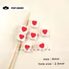 Cuentas Cuadradas de Acrílico Coloridas con Forma de Corazón Mini Cuentas Sueltas Hechas a Mano para Cadenas de Teléfono, Pulseras, Collares, Materiales y Accesorios