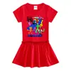 Vestido de manga corta para niños coreanos, falda fina plisada con orejas, novedad de verano de 2023