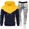 2025 Nueva Sudadera para Hombre de Venta Caliente en Comercio Exterior Moda Juvenil Casual Deportiva Sudadera con Capucha de Contraste Conjunto Superior