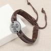 Diseño de nicho simple estilo antiguo pulsera de piel de vaca creativa retro ajustable pulsera de cuerda de cáñamo tejida joyería transfronteriza