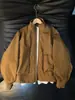 Jaqueta de trabalho masculina com bolso grande, estilo aviador, adequada para primavera e outono, estilo americano, casual, de corte solto e projetada para atividades ao ar livre.