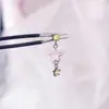 Pendientes de aleación de titanio F136 estrella de cinco puntas hueca colgante de circonita cabeza de joyería DIY joyería para piercing corporal de titanio G23
