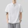 Roupas Masculinas Xintang 2026 Verão Nova Camisa Polo Masculina com Gola Reversível, Manga Curta, Leve, Marca da Moda, Camisa Polo de Manga Três Quartos