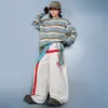 Ropa de Street Dance para Niños Manga Larga Rayas Unisex Holgada Estilo Urbano Traje de Performance de Street Dance Conjunto de Escenario Atuendo de Performance