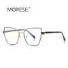 Gafas de moda color rosa té anti-luz azul 3145CP montura dorada tipo patilla cara grande chica popular con montura óptica de comercio exterior