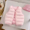 Chaleco de algodón relleno de plumón para niños, chaleco cálido para niñas, chaleco engrosado para niños, adecuado para otoño e invierno, se puede usar como capa interior o exterior