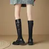 Botas Altas Retro de Tacón Grueso para Mujer 2026 Tendencia Otoño/Invierno Nuevo Estilo Moda Adelgazantes Botas Altas Botas de Montar para Personas Bajas