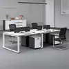 Escritorio de Oficina para Personal Simple Moderno Estación de Trabajo para 4/6 Personas Escritorio de Computadora Pantalla de Estación de Trabajo Combinación de Escritorio y Silla de Oficina