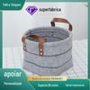Cesto de armazenamento dobrável de feltro de grande capacidade personalizado, cesto de armazenamento de mochila, cesto de armazenamento de roupas sujas e artigos diversos de feltro