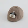 Chapéu Bico de Pato Moda Primavera Chapéu Infantil Chapéu Estilo Chinês Chapéu Urso para Frente Boina de Bebê Chapéu de Sol de Verão