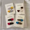 Pinza para el pelo de terciopelo con forma de corazón y flores estilo coreano para principios de otoño para mujer, modelo nuevo 2025, pinza dulce para flequillo para niñas