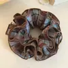 Scrunchie Retro Estilo Coreano com Estampa de Leopardo para Mulheres, Novo Elástico de Cabelo Versátil, Corda Grande para Rabo de Cavalo Baixo, Elegante Acessório de Cabelo