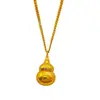 Colgante de Calabaza Dorada Estilo Antiguo Atrae Fortuna, Collar Sólido Doble Bendición, Cadena para Suéter Joyería al por Mayor