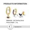 Pendientes de Ojo de Diablo de Plata de Ley S925 Pendientes de Diamante Azul Juego Combinado de Pendientes de Presión Estilo Europeo y Americano Pendientes Chapados en Oro