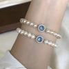 Pulsera de Perlas y Aguamarina Estilo Libro Rojo Pequeño Diseño de Nicho Ins para Mujer Regalo de Cumpleaños de Alta Gama para Mejores Amigas