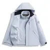 Nova Jaqueta Corta-Vento para Uso Externo Outono e Inverno, Três em Um, Unissex, Forrada com Lã, Espessa, Quente, Roupas para Montanhismo, Compra em Grupo, Loja Física