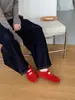 Sapatos femininos retrô de sola macia, novo modelo outono 2026, sapatos casuais de couro Mary Jane Boken de bico fino