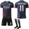 Uniforme de Entrenamiento de Fútbol 2425 Real Madrid Patrón de Dragón Edición Conmemorativa Especial Negro y Rojo Nueva Fuente No. 9 Mbappé 7 Vinicius