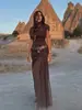 Vestido Largo de Manga Corta con Cuello Alto, Patchwork Plisado, Estilo Europeo y Americano, Nuevo para Primavera, Elegante Vestido Midi, Cumple con Normas Europeas y Americanas