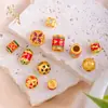 Cuentas Cilíndricas con Agujero Pasante del Mantra de Seis Palabras Esmaltadas Chapadas en Oro Accesorios para Joyería DIY Versátiles Monedas con Agujero Pasante Accesorios Venta al por Mayor
