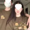Camisetas de Verano a Juego para Pareja [Algodón Puro Peinado] Nuevo Estilo 2026 Súper Populares Camisetas de Manga Corta de Oso de Mantequilla para Mujer