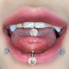 Aço Titânio cravo de língua Europeu e Americano design de garota popular senso de design argola de língua de garota popular cravo de língua Acrílico joias de piercing perfuração atacado