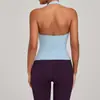 Top de Yoga Cruzado com Gola Halter para Mulheres, Top de Yoga Justo com Costas Bonitas, Roupa de Esportes Fitness Corrida Yoga com Sensação de Pele Nua 3072