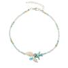 Tobillera de moda europea y americana con colgante de concha y estrella de mar tobillera de cuentas de arroz tobillera de yoga para playa pulsera venta al por mayor