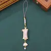 Nuevo Colgante de Llavero de Bambú de la Fortuna Brocado Canción Nueva para Teléfono DIY Souvenir Cultural Creativo Recuerdo de Viaje Adorno Pequeño