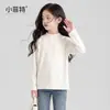Little Fite Ropa Interior para Niñas Otoño Invierno Mediana y Grande Niños Tejido de Punto con Mezcla de Lyocell Camiseta de Manga Larga Ropa Interior para Niños Top