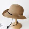 Chapéu de Palha Estilo Cowboy da Moda para Mulheres Verão Aba Larga Chapéu de Palha Estilo Camping ao Ar Livre Chapéu de Praia Sombreamento Marítimo