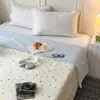 Colcha de Verão Estilo Ins, Mistura de Algodão e Elastano, Seda Gelada, Colcha para Ar Condicionado com Estampa Floral Delicada, Colcha Refrescante de Verão, Núcleo de Colcha Solteiro