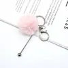 Llavero de Pompones con Cuentas DIY Broche de Langosta Metálico Colgante de Felpa Colorido Hebilla de Accesorio para Bolso