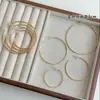 Agulha de Prata de Lei S999 Ouro 18K Argolas Grandes Exageradas Brincos Simples Estilosos Design da Moda Versátil Argolas