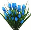 Pequeño Ramo de Flores Artificiales de Tulipán de 5 Cabezas, Flores Falsas para Boda Transfronteriza, Decoración de Celebración en Casa, Ramo Artificial para Exterior
