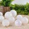 Decoraciones navideñas colgante de bola de plástico blanco colgante para árbol de Navidad diseño de escena de escaparate de tienda colgante de bola de Navidad