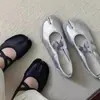 Zapatos Mary Jane planos de cuero esmerilado estilo francés para ballet para mujer, nuevo modelo de otoño 2026 con correas cruzadas y corte bajo