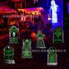 2026 Original Nuevo Cartel de Jardín de Halloween Fiesta de Halloween Negro Realista Lápida Decoración Cartel de Jardín