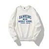 Serie de TV Americana Stranger Things Sudadera Redonda Periférica para Hombre y Mujer de Hawkins Escuela Secundaria Hawkins Manga Larga Otoño e Invierno t