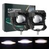 Foco Led de Alto Brillo para Motocicleta y Vehículo Eléctrico, Faro Frontal LED Integrado Amarillo y Blanco de Luz Alta y Baja, Modelo Semi-Aluminio
