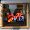 Decoraciones de Año Nuevo, Flores de Colores para Ventana, Decoraciones de Ventana del Año de la Oveja, Pegatinas Estáticas de Vinil para Puertas de Vidrio, Pegatinas de Ventana del Festival de Primavera de Año Nuevo 2027