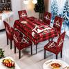 Toalha de Mesa Estampada de Natal Transfronteiriça Capa Elástica para Cadeira Mesa de Jantar Doméstica Toalha de Mesa à Prova d'Água Capa Protetora para Cadeira Decoração de Natal