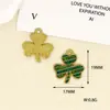 Série de Feriados Irlandeses DIY Desenho Animado Joias com Gotejamento de Óleo Acessórios Pingente Único Trevo Verde Pulseira Pingente Pingente