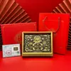 Riqueza Abundante Dios de la Riqueza Oro Puro 999 Oro Negro Bronce Pintura en Relieve Adorno, Souvenir de Evento de Alto Nivel Estilo Chino para Negocios
