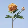 Peônias de cor outonal em haste única em estilo palaciano, flores artificiais para decoração de casa, fundos para fotografia de casamento e flores decorativas