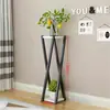 Suporte de Flores de Ferro para Varanda, Suporte de Flores Combinado de Dois Níveis para Piso Interno para Plantas Verdes, Suculentas e Plantas de Entrada