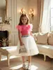 Conjunto de Falda de Malla de Verano 2025 para Niñas Transfronterizo, Conjunto de Falda Dulce para Niñas, Conjunto de Falda Infantil para Niñas